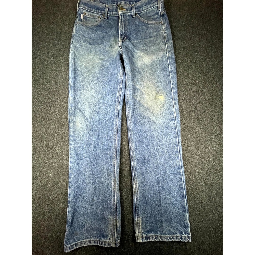 Carhartt Jeans Mens 33x32 Blue Denim Cotton Logo Traditional Fit Straight Leg